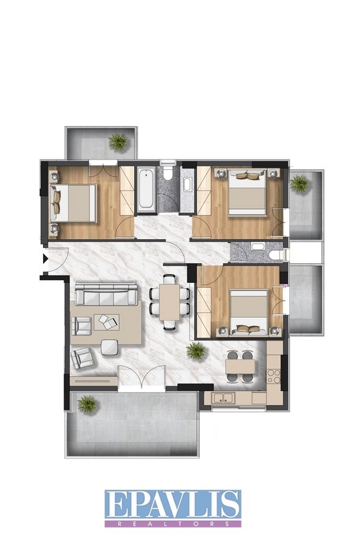 1624123, (Verkauf) Wohnung/Residenz Wohnung || Athens West/Ilion-Nea Liosia - 96 m², 3 Schlafzimmer, 283.000€